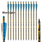 6/12/24 Stück 20'' Armbrustbolzen Carbonpfeil mit 4-Zoll-Feder ID7.6mm Outdoor Jagd Sport Praxis Armbrustpfeile