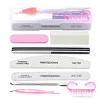 8-teiliges Nagelfeilen-Set 100/180 Nagelschleifpuffer Professionelle Maniküre-Feilen Make-up Pediküre-Bürsten Werkzeug Verlängerungskits