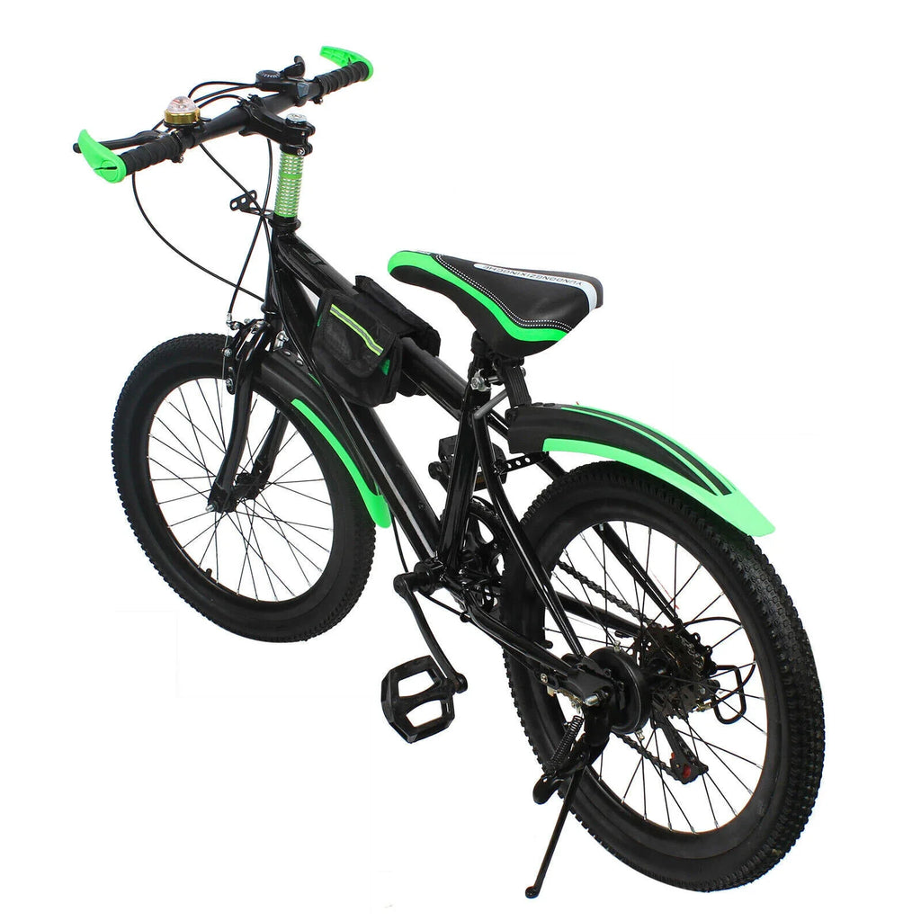 20 Zoll Mountainbike 7 Gänge, Verstellbarer Sattel Kinderfahrrad mit Schutzblechen und Flaschenhalter für Jungen und Mädchen 8-13 Jahre
