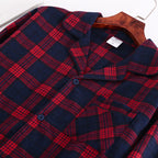 Herren-Hausanzüge Langärmelige Hosenanzüge für Herbst und Winter Pyjamas für Herren Flanell Kariertes Design Pyjamas für Herren