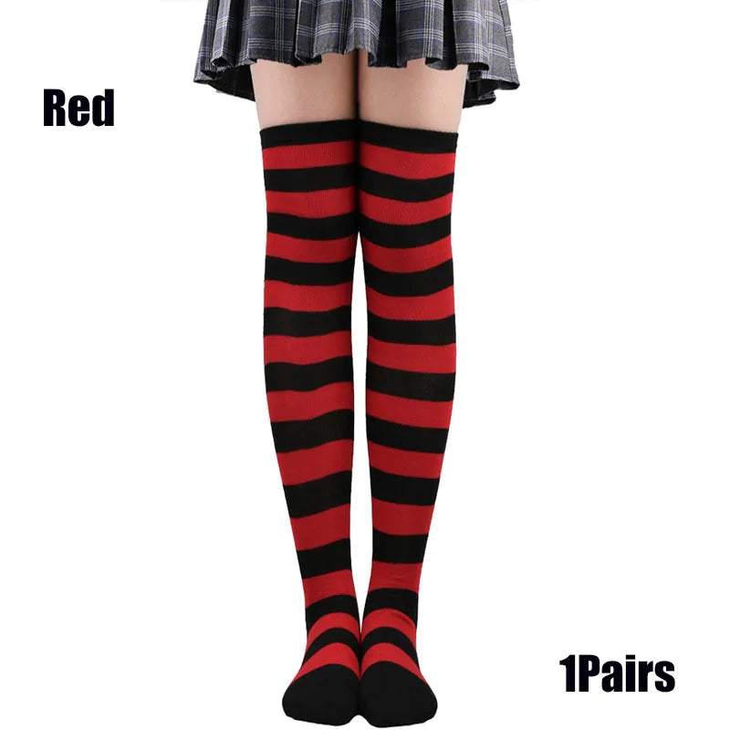 Farbige gestreifte Strümpfe Japanische Overknee-Socken Mode Frauen Warmhalten Socken Sexy Schlanke Lange Socken Strumpfwaren JK Cosplay Lolita Y2k