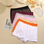 FINETOO 3er-Pack Damen Baumwoll-Boyshorts Atmungsaktive Low-Waist Unifarben Unterwäsche Damen Legere Sport Boxershorts Unterhosen