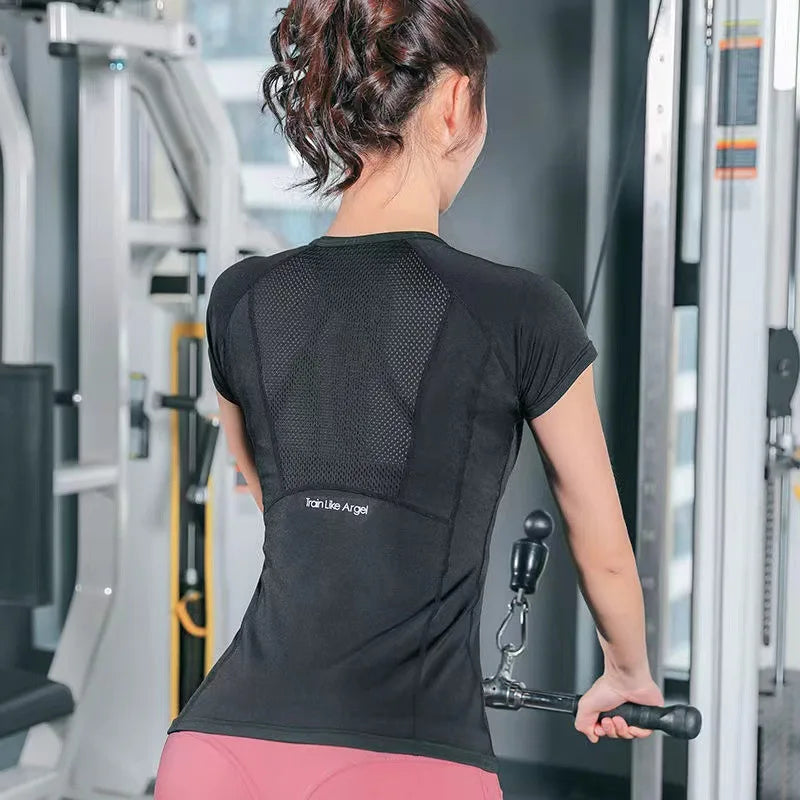 Damen-Sportbekleidung für Fitness, Laufen, Joggen, nahtloses Langarm-Sportshirt für Damen, Yoga-Top, weibliche Workout-Oberteile, T-Shirt