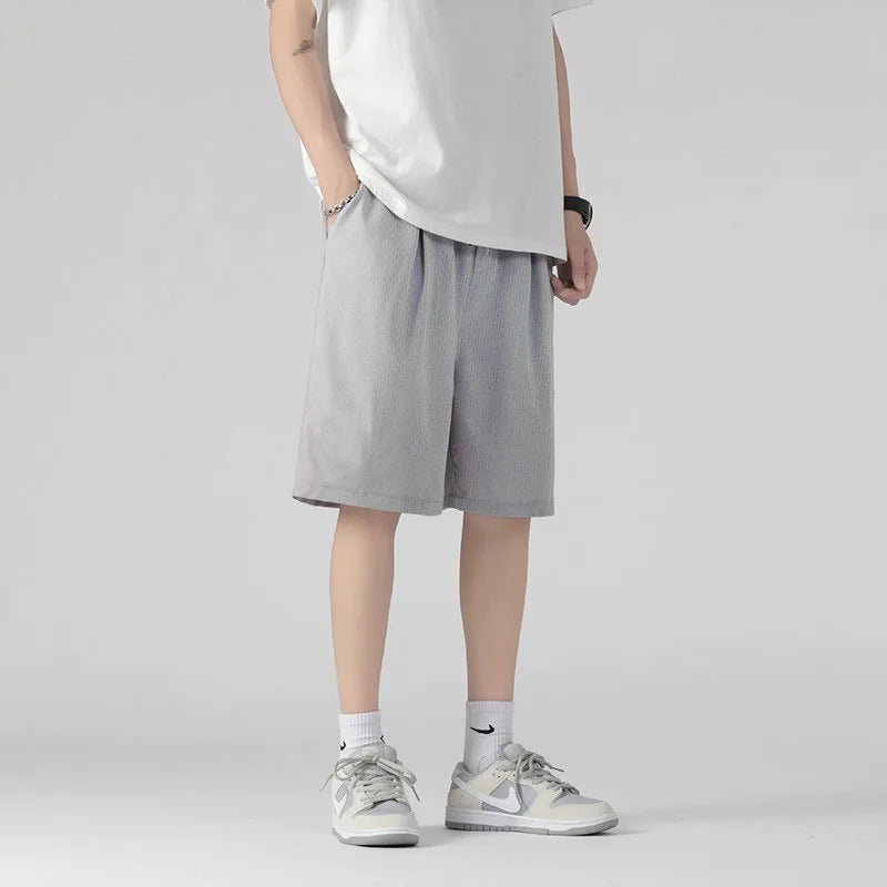 Herren-Sommer-Freizeithose in großen Größen, Strandhose, Laufhose, gerade kurze Hose, dünne Jogginghose, Freizeit-Loose-Shorts