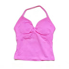Gym Schöner offener Rücken BH Laufen Training Impact Neckholder Longline Trägertop Sport Yoga Weste Damen Fitness Tank Top