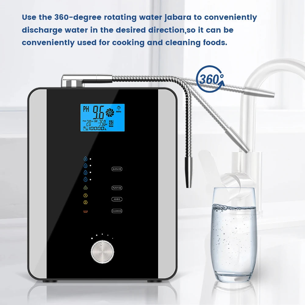 CAWOLO Alkalischer Wasserionisator PH-Wassergerät Alkalischer Wasserspender 11 Platten Platinbeschichtung Alkalischer Wasserionisierer