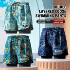 Badeboxer Herren Badehose Set Neu Strandbadehose Für Erwachsene Schnell Trocknende Surf-Badeshorts mit Futter Schwimmhose