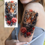 1 Blatt einzigartige Aquarell-Löwe-Tiger-Tier-Temporäre Tattoos langanhaltend wasserdicht Fuchs Eule gefälschter Tattoo-Aufkleber Körperkunst Tattoo