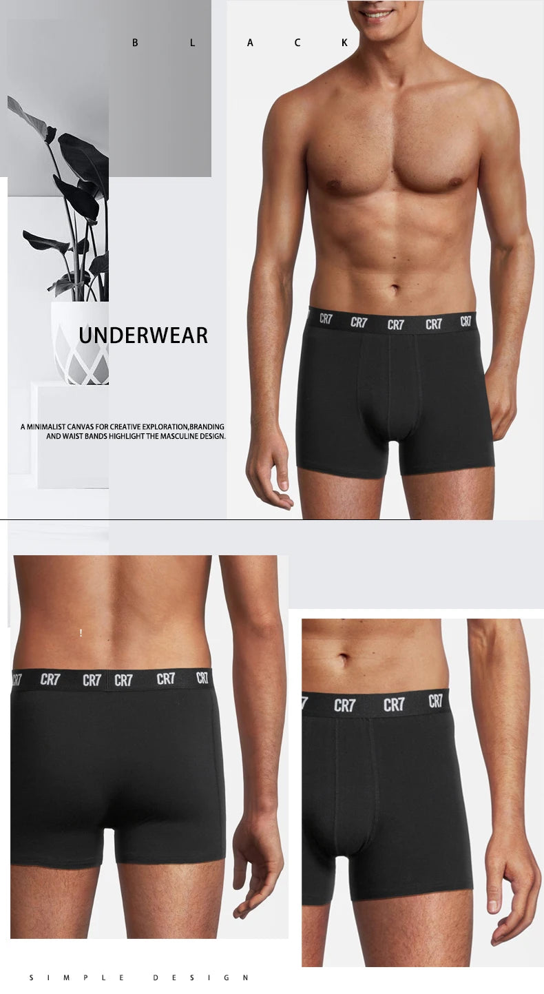 CRIIS SEVEN 7 Boxer Hombre Cotton Cristiano Ronaldo Herren Sport Shorts Unterwäsche Männliche Marke Boxershorts Herrenslips Herren Geschenk Unterhose