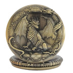 Retro Charm Neutral Handsome Fashion Dragon Carving Quartz Pocket Watch Steampunk Men's and Women's Necklace Pendant Gift
