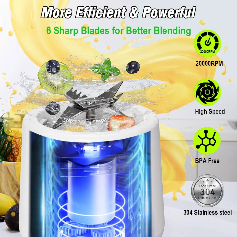 Tragbarer Entsafter Mixer 450ml USB Wiederaufladbarer Zitronen-Orangen-Frucht-Entsafter Becher Elektrische Saftmaschine Reiseentsafter
