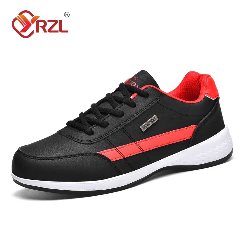 YRZL Herrenschuhe Frühling Herbst Wasserdichte Wandersneaker Freizeit Herren Ledersportschuhe Rutschfeste Tennisschuhe für Herren
