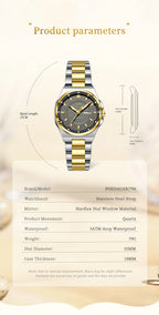 POEDAGAR Fashion Damen-Armbanduhr, Top Elegant, Woche, Datum, Damen-Uhr, Quarz, Edelstahl, Leuchtend, Wasserdicht, Damenuhren, Reloj