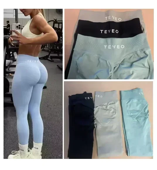 TEVEO – Atmungsaktive Fitness-Leggings für Damen, hochwertige Yoga-Hosen, hochelastische Radlerhosen