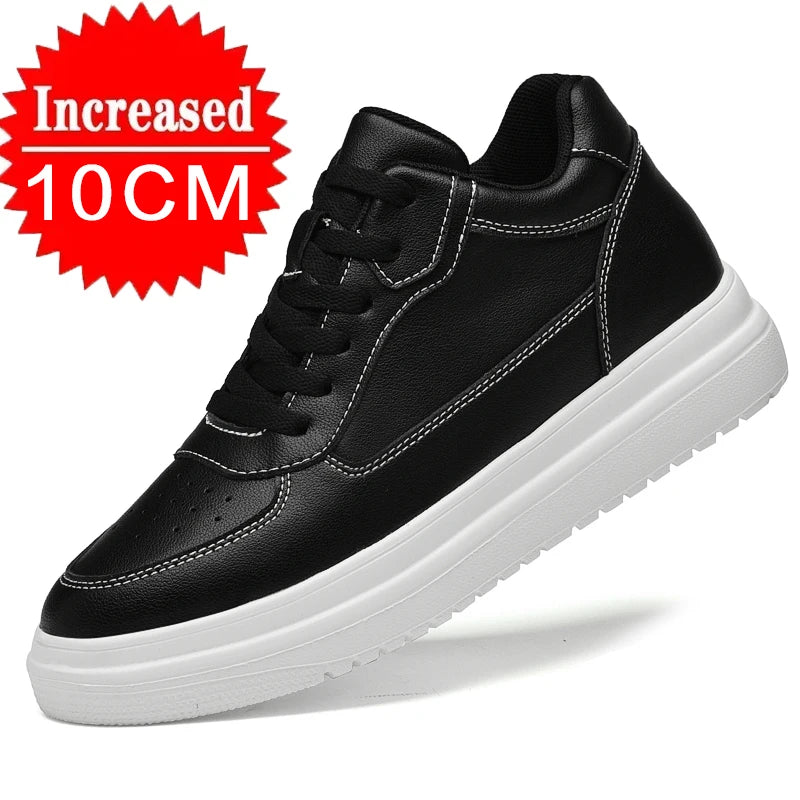 Hochwertige Herren-Sneaker, erhöhte Herrenschuhe, modische Freizeitschuhe, bequeme Leder-Sportschuhe, Höhenzunahme 6/8/10 cm