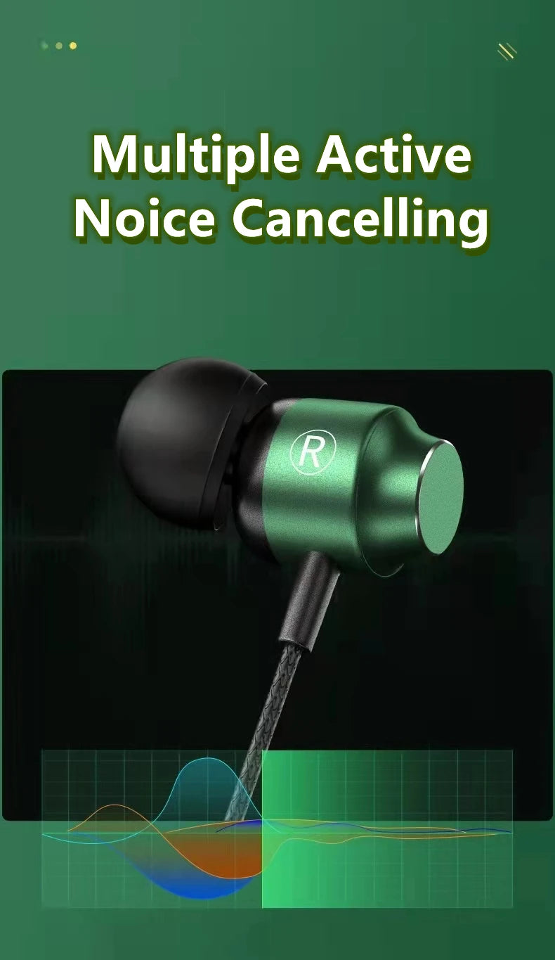 Gamer kabelgebundene Kopfhörer Gaming kabelgebundene Ohrhörer Metall HiFi Bass Stereo 3,5mm Ohrhörer Earbud für Handy Computer Mikrofon L-Klinke magnetisch