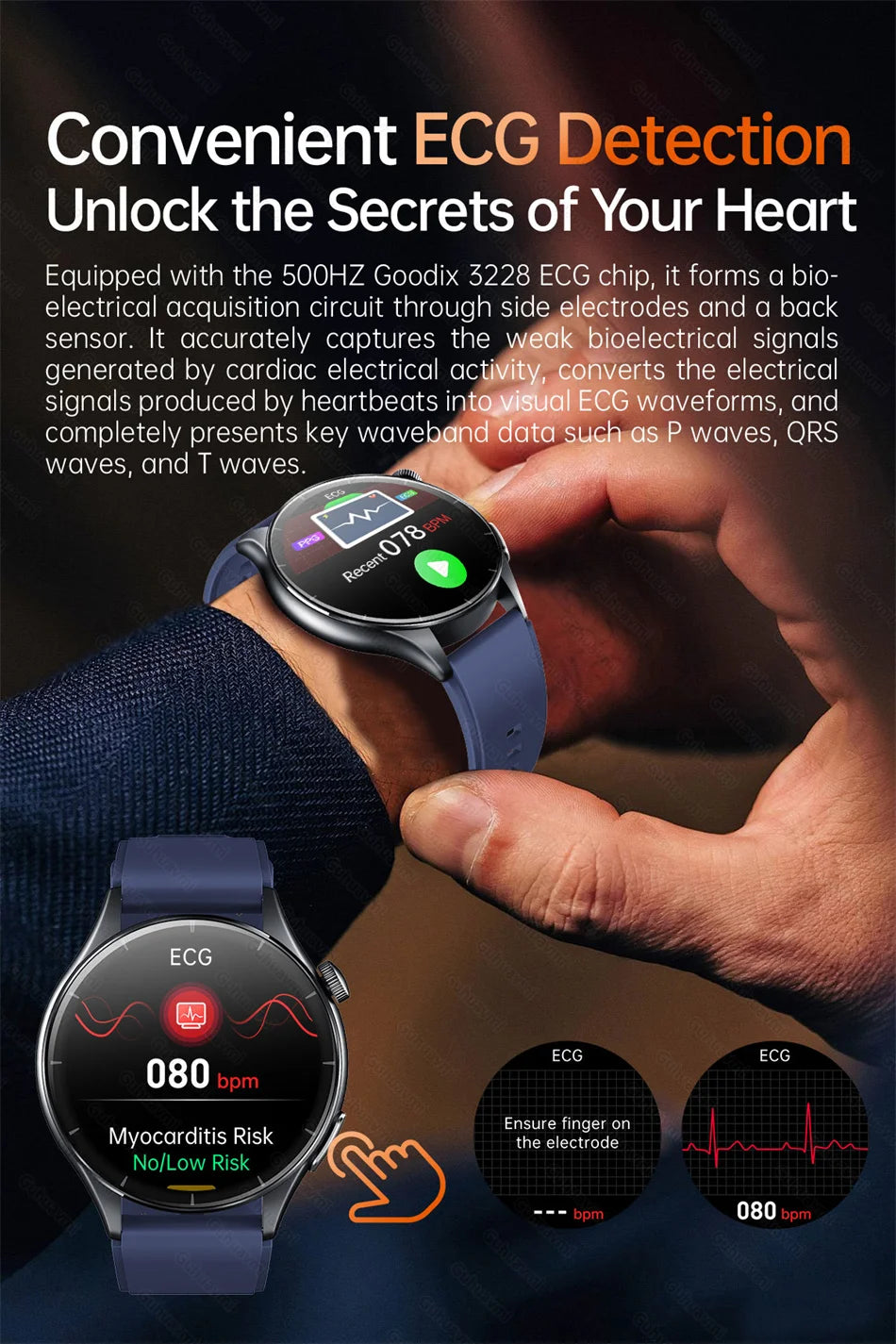 2026 Neue Smartwatch NFC EKG+PPG Blutsauerstoff Harnsäure Blutdruck Saphir Smartwatch Herren für Android iOS Smartwatch Herren