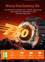 Smartwatch für Herren GPS Offline-Karten 2G ROM 10ATM Wasserdicht Herzfrequenz Tauchen Skifahren Wandern Robuste Smartwatch für Damen und Herren