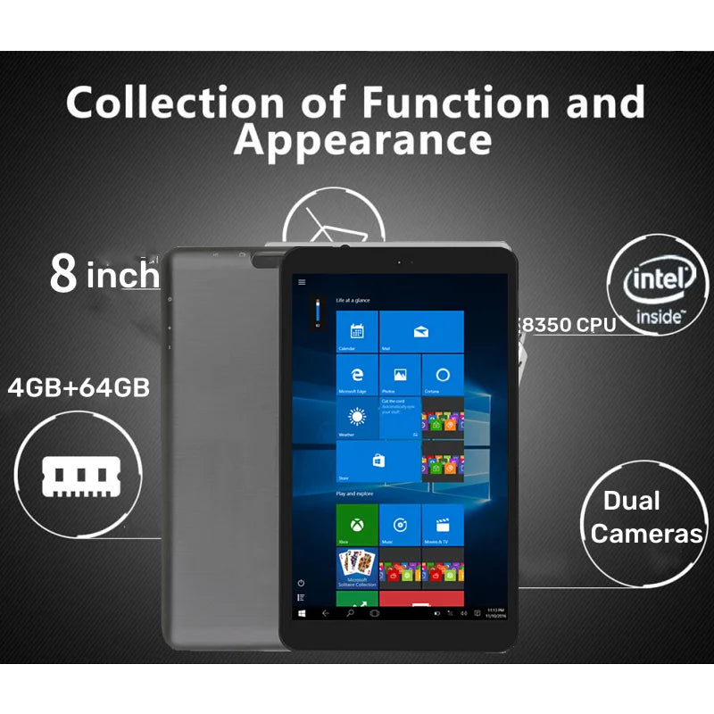 8 Zoll 4GB RAM 64GB ROM Onda Windows 10 Tablet PC Quad-Core Dual-Kamera integrierte 4000mAh Batterie großer Abverkauf