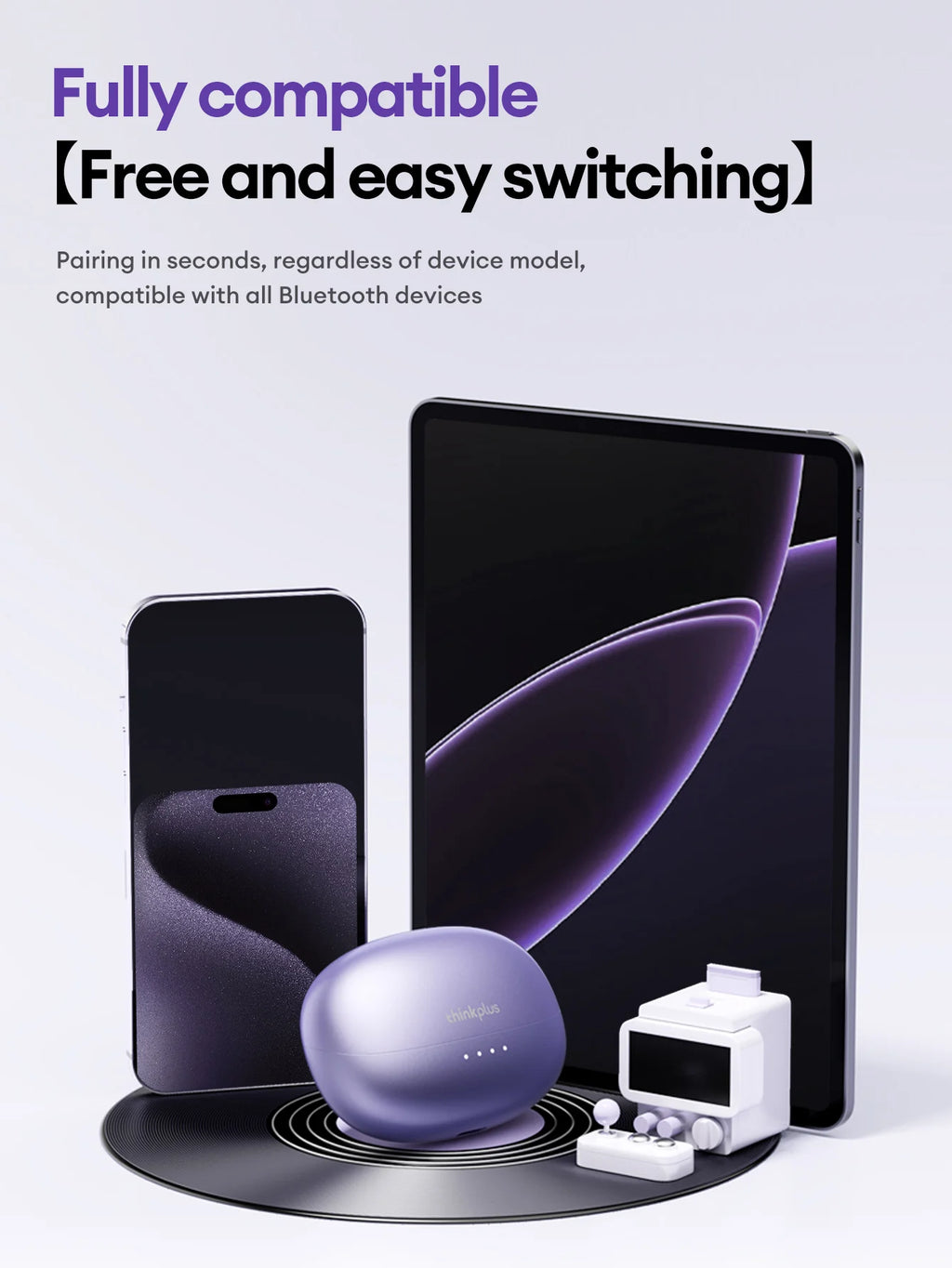 Lenovo LK6 Over-Ear Kabellose Bluetooth 5.4 Kopfhörer Klangqualität Rauschunterdrückung Ohrclip-Kopfhörer Lange Ausdauer Headsets