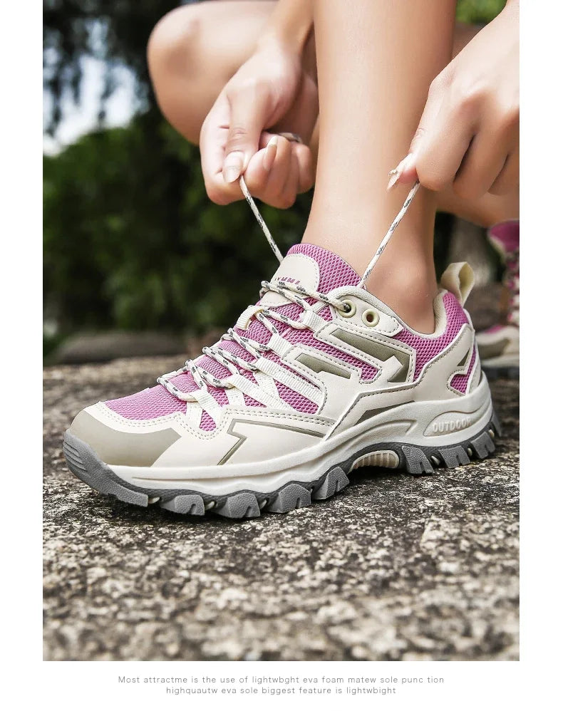2025 Hiking Shoes Men Women Mesh Sneakers Breathable Fashion Mountain Shoes Boy Spring Autumn Summer Work Shoes Outdoor Trekking
