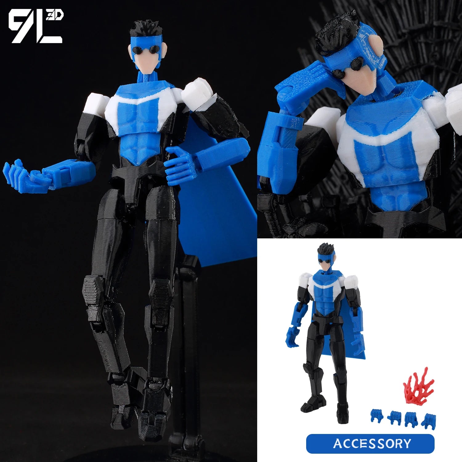 9L3D Gedruckte Deadpool Wolverine Batman Spider-Man Venom Actionfiguren Dummy13 Lucky13 T13 Anime Modell Spielzeug Sammlerstücke Geschenke