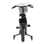 14" Kinderfahrrad Verstellbares Kinderfahrrad Belastbarkeit 60kg mit Stützrädern+Korb+Rückenlehne Rücksitz für 3-7 Jahre (Weiß/Schwarz)