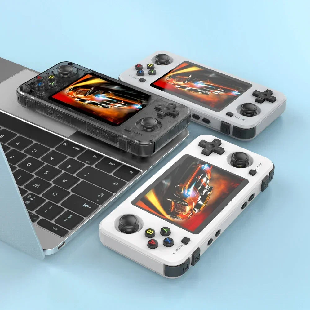 BOYHOM Grünes R36H Retro-Videospielkonsole 3,5 Zoll IPS-Bildschirm RK3326 3000 mAh Offenes Linux-System Tragbarer Player 64GB 128GB