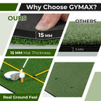 Golf-Übungsmatte mit Kunstrasen, 1,5 x 1,2 Meter, Indoor/Outdoor Abschlagmatte mit Gummi-Tees & Ausrichtungshilfen, Golfmatte