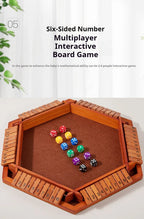Sechsseitiges Flipping-Spiel, Holz-Zahlenspiel, Shut-The-Box-Würfelspiel - Eltern-Kind-Brettspiel, Bar-Party, Freizeit-Glücksspiel