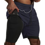 Herren Sportshorts Sportbekleidung Doppellagige Laufshorts 2-in-1 Badehosen Sommer Fitnessstudio Training Jogging Short Pants Herren