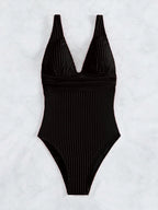 Tiefer V-Ausschnitt Einteiler Damen 2024 Push Up Bademode Weiblich Sexy Sommer Strandmode Schwimmen für Badeanzüge Micro Korean Monokini