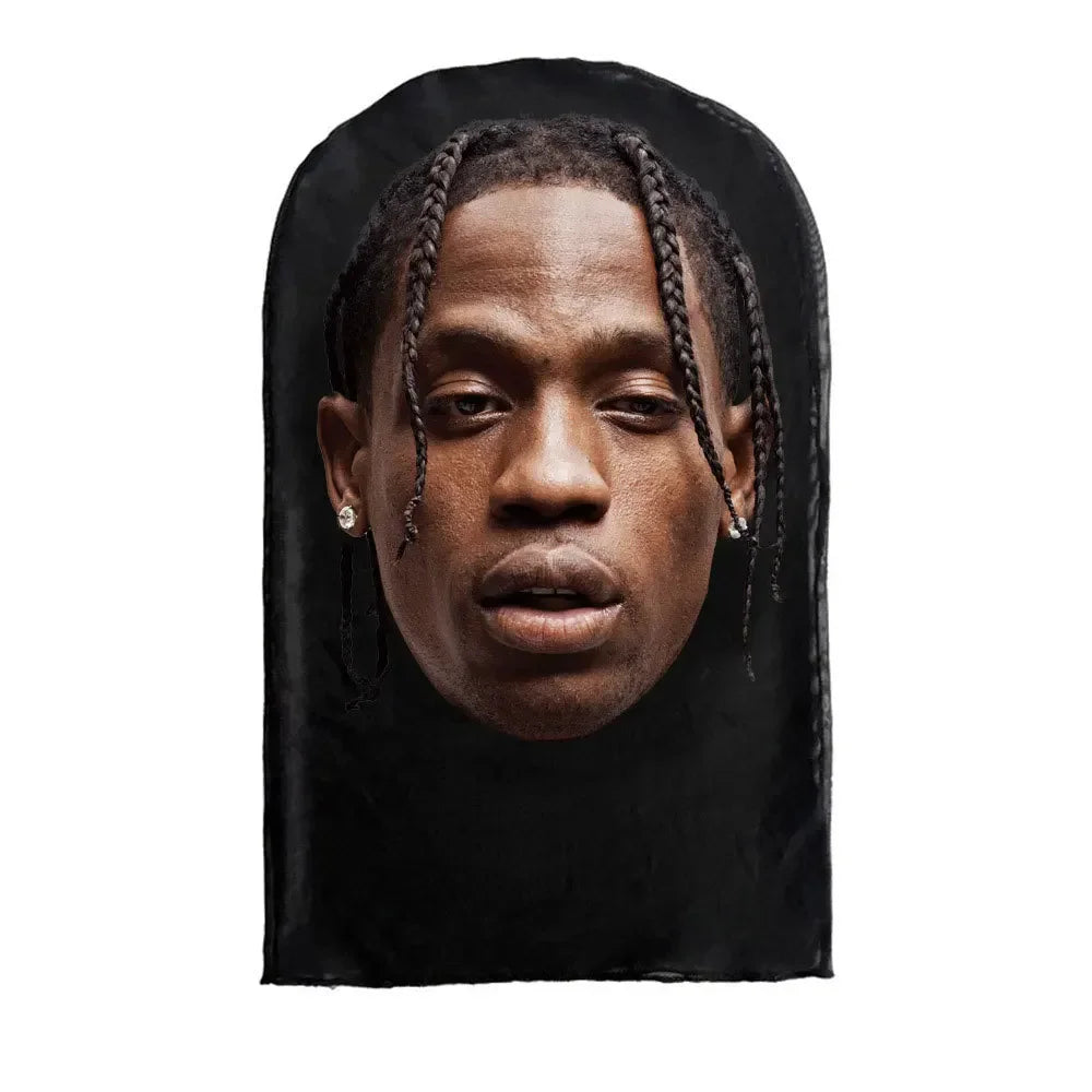Cosplay 3D-gedruckte Kanye-Maske Stretch Mesh Vollgesichtsmaske Männer Frauen Rollenspiel Kopfbedeckung Halloween Maskerade Sturmhaube Kopfbedeckung