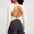 Cloud Hide Black Beauty Back Yoga Shirts Damen Langarmbluse Übergröße Sport Gym Fitness Top Laufshirt Workout Shirt