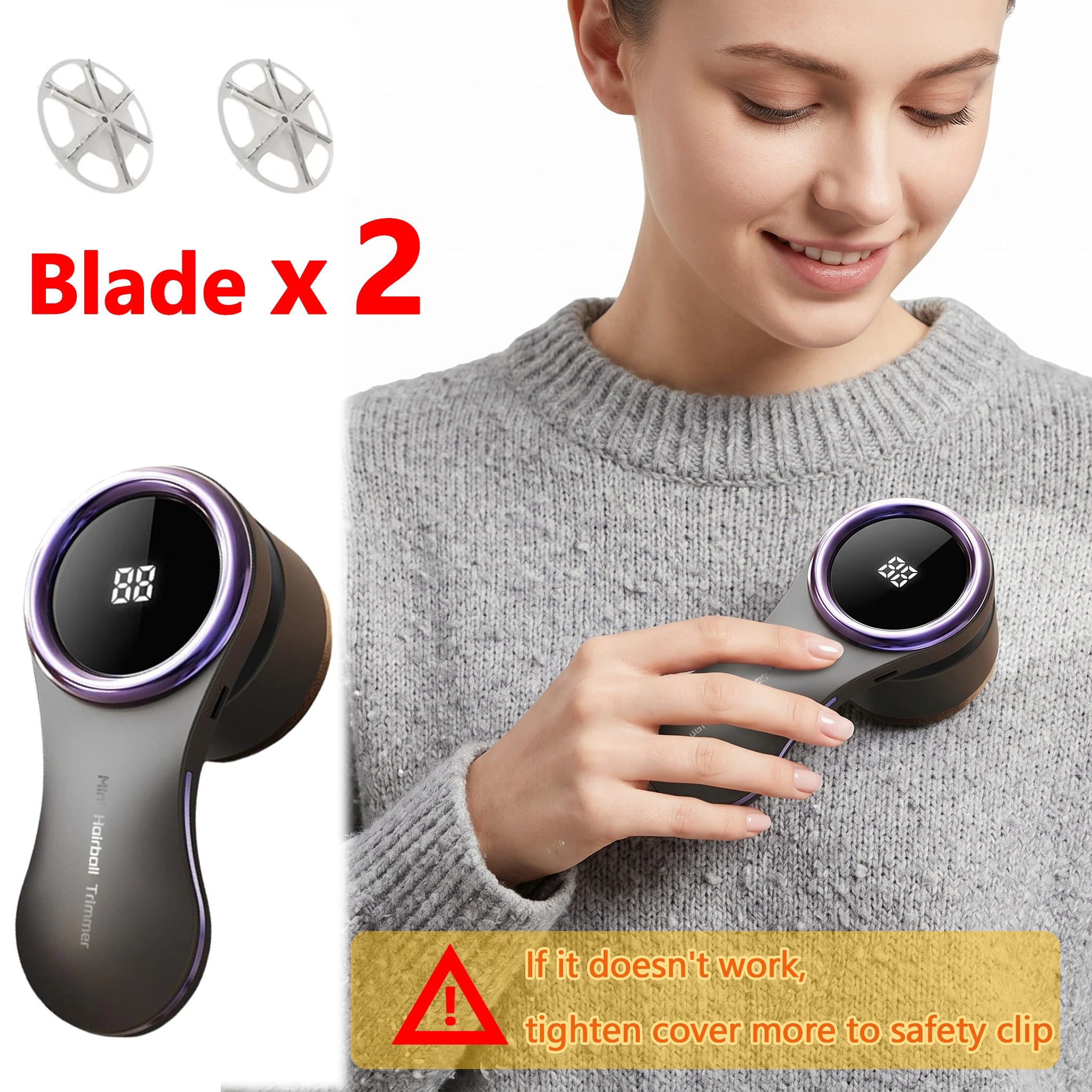 Elektrischer Fusselrasierer, Stoffrasierer, LCD-Display, USB wiederaufladbar, tragbarer Fusselentferner für Kleidung, Haarbälle Trimmer für Zuhause