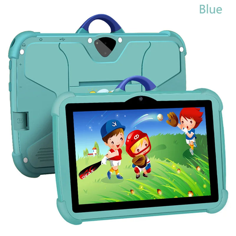 Neues Cartoon-Muster Kinder-Tablet 7 Zoll Quad-Core 4GB RAM 64GB ROM Android Lernspiele Tablets Kindergeschenke