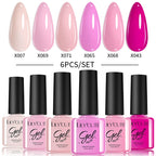 LILYCUTE Nagelgel-Politur-Set, Rosa Grün, Frühling, DIY-Nagelkunst-Design, lang anhaltend, Soak Off UV Gel, Maniküre, Malgel, Vernis-Kit