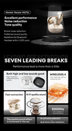 Monster MQT52 Bluetooth 5.4 Wireless Kopfhörer 24 Std. Akkulaufzeit Stereo-Kopfhörer Niedrige Latenz Gaming Dual-Modus Headset Geschenk