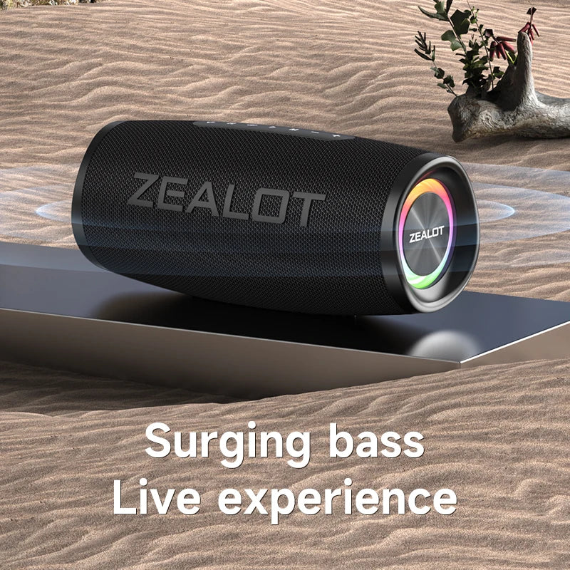 ZEALOT-S56 Bluetooth Lautsprecher 40W Ausgangsleistung Bluetooth Lautsprecher mit ausgezeichneter Bassleistung IPX6 wasserdichter Camping-Lautsprecher