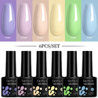 LILYCUTE 7ML 6PCS Neon Gel Nagellack Set fluoreszierend Farbwechsel Semi Permanent Soak Off Maniküre-Kit Nail Art Gel
