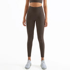 SOISOU Nylon Yogahosen Gym Leggings Damen Mädchen Fitness Weiche Strumpfhosen Hohe Taille Elastisch Atmungsaktiv Keine T-Linie Sporthosen