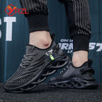 YRZL Herren Sportschuhe Laufen Schwarz Jogging Freizeit Sneaker Outdoor Atmungsaktives Mesh Damen Leichte Stoßdämpfung Schwarz Tennis