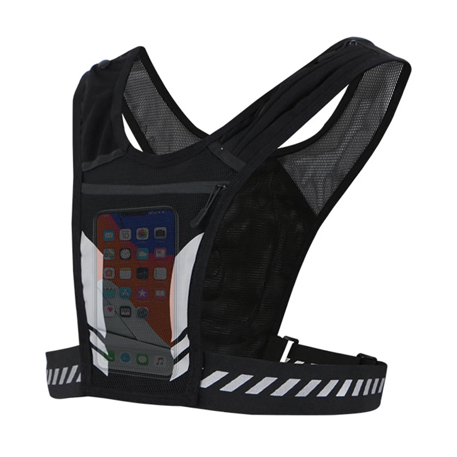 Ultraleichte Laufweste mit Handytasche Trinkflaschenhalter Atmungsaktiver Trinkrucksack für Outdoor-Radfahren Wandern Trail