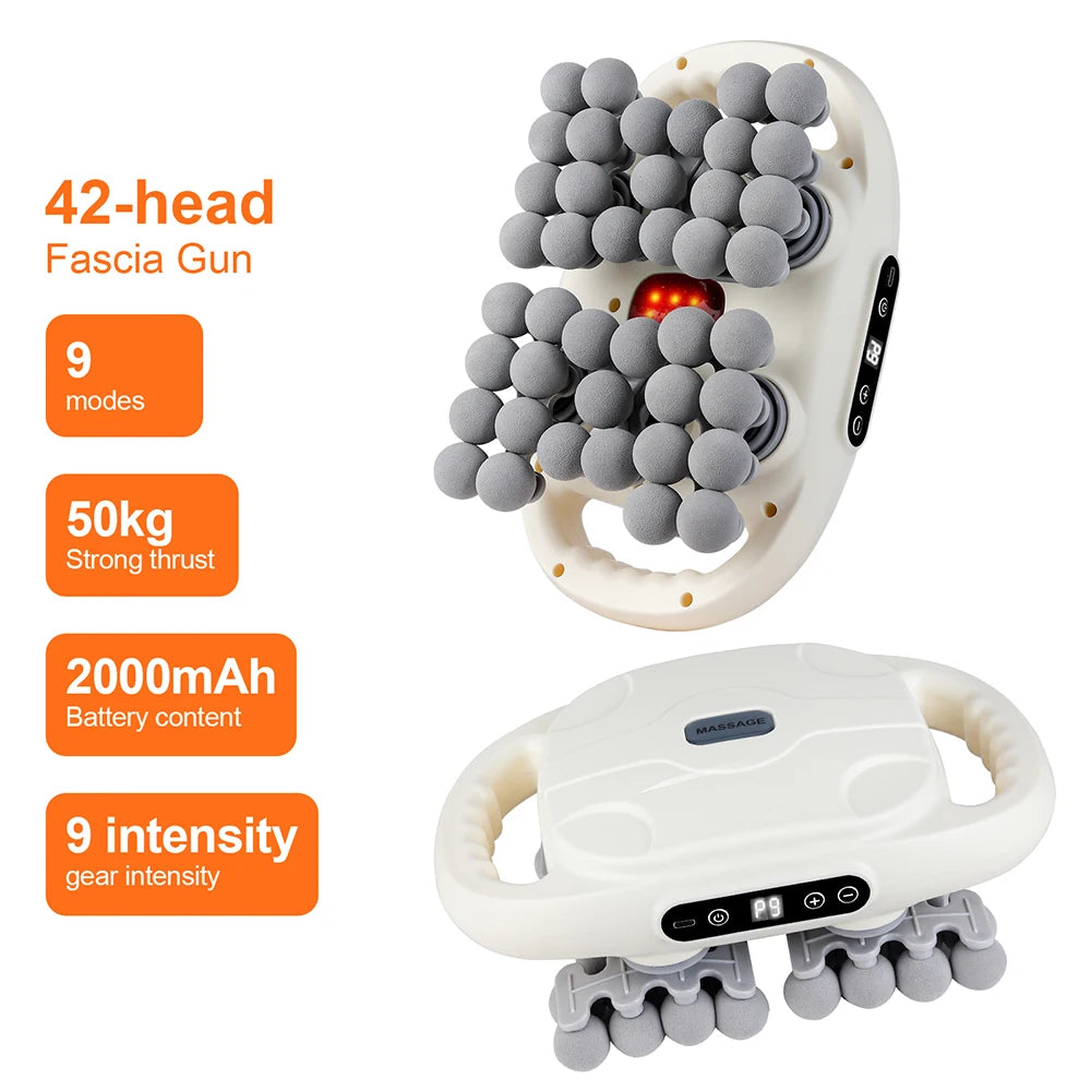 42 Köpfe Faszienpistole Hochfrequenz-Vibrations-Tiefenmassagegerät Rücken Taille Oberschenkel Massagegerät Nacken Schulter Muskel Massagegerät