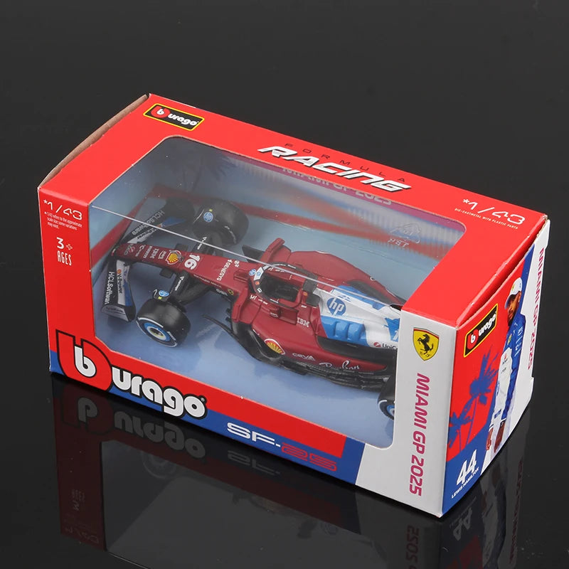 Bburago 1:43 2025 F1 Legierungsauto Modell Formel Racing Die Cast Spielzeug SF25 RB21 W16 MCL39 Red Bull Mercedes Ferrari McLaren