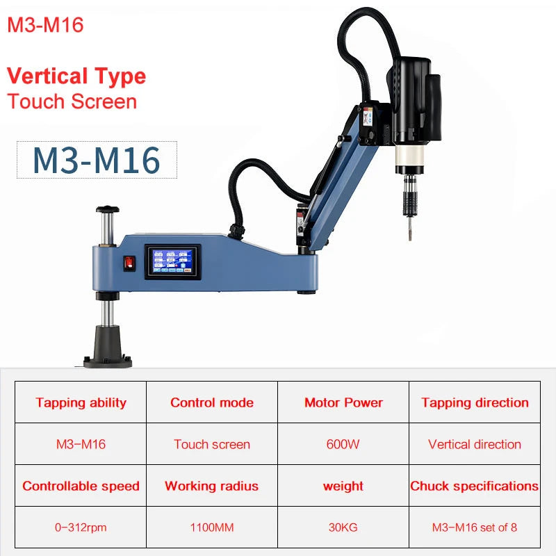 M3-M36 220V CNC Universal-Servogewindeschneidmaschine Elektrisches Gewindebohrwerkzeug Stahl Aluminium Kraftbohren