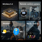 LIGE New Smart Watch Men 1000mAh Large Capacity Battery Outdoor Flashlight Bluetooth Call Waterproof Sport Fitness Smartwatch