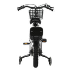 14" Kinderfahrrad Verstellbares Kinderfahrrad Belastbarkeit 60kg mit Stützrädern+Korb+Rückenlehne Rücksitz für 3-7 Jahre (Weiß/Schwarz)
