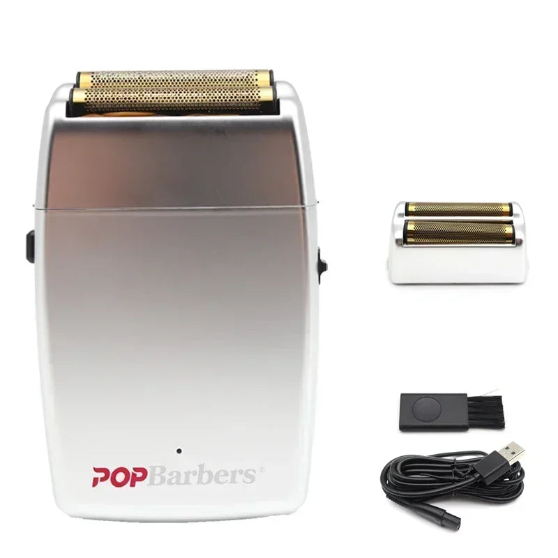 11000 U/min POP Barbers P620 Professioneller elektrischer Herren-Barttrimmer Doppelfolienrasierer Elektrorasierer USB-Haarschneidemaschine