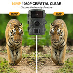 16MP 1080P Wildkamera Jagdkamera Überwachungskamera mit Bewegungsmelder IP66 Wasserdicht Infrarot Nachtsicht für Außenbereich